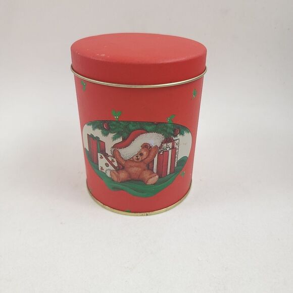 Vintage House of Lloyd Teddy bear Santa Christmas around the world Tins and lids - Picture 1 of 6